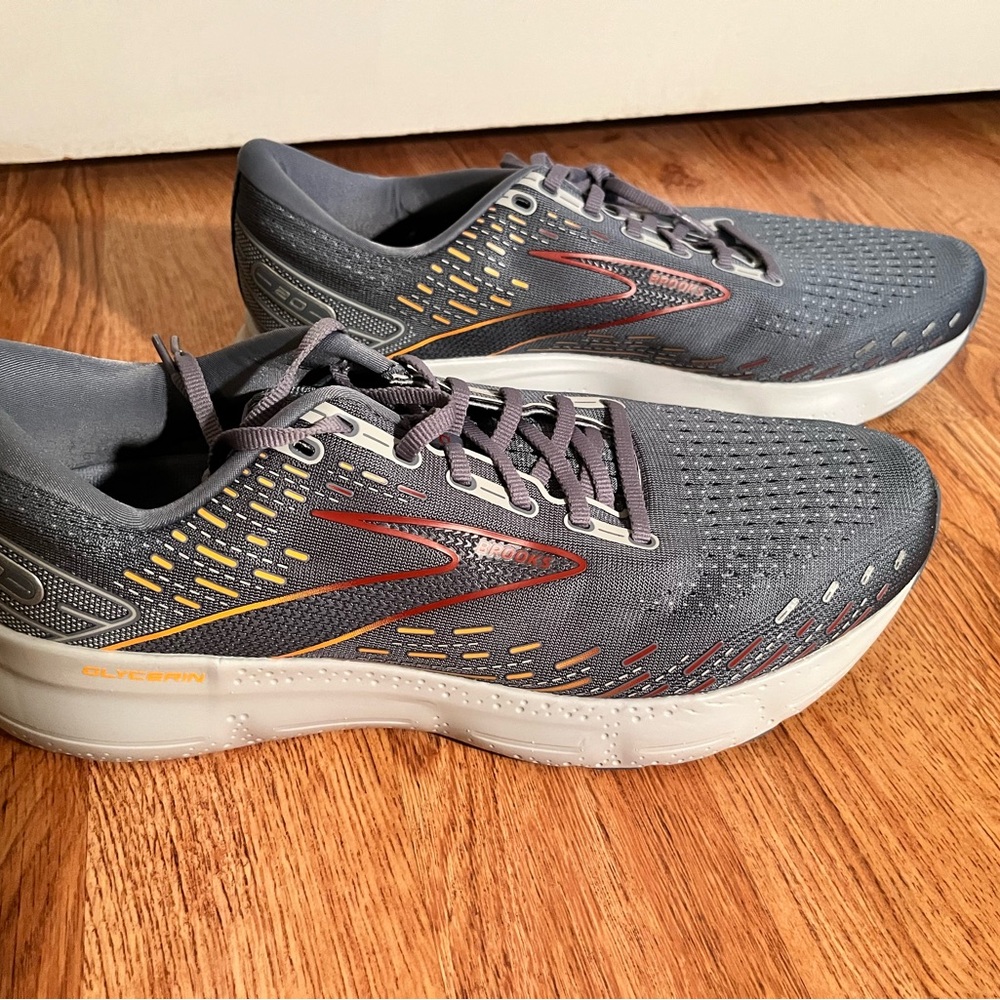 Brooks Men's Glycerin 20 Gray and Yellow Athletic Shoes